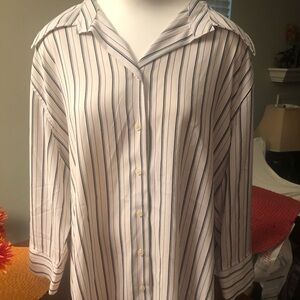 Ladies plus size button down dressy blouse